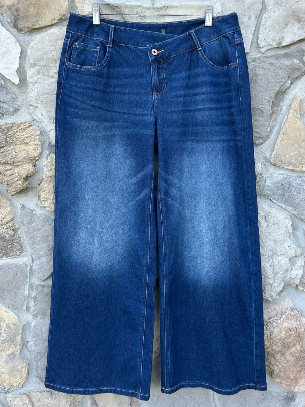 Halara Flex Baggy Wide Leg Jeans LG Regular Tik Tok Viral Asymmetric Low Rise